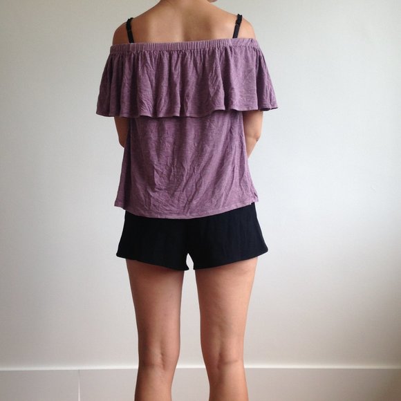 American Eagle - Purple Off The Shoulder Top - Picture 5 of 14